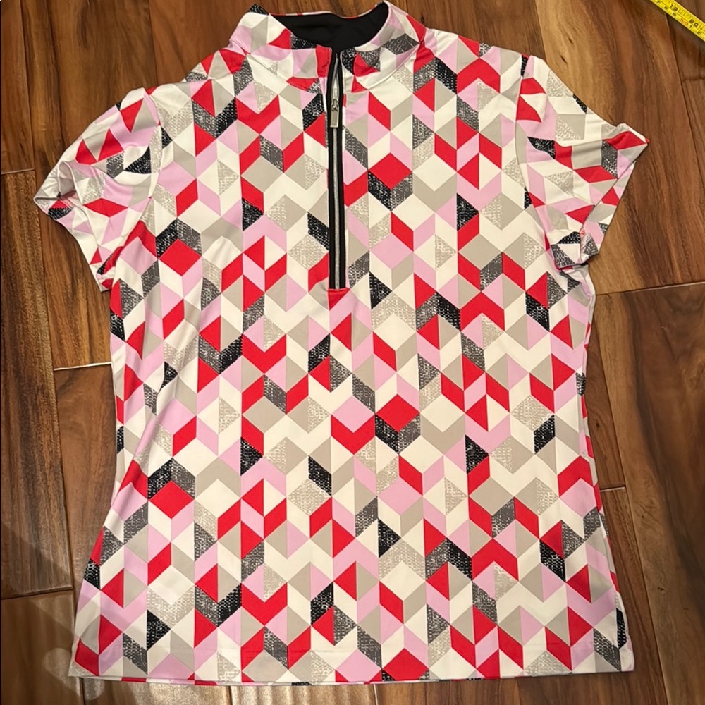 Tail Pink and Red Graphic Fitted Polo Tee